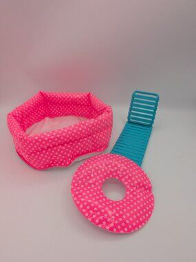 Barbie Pool Inflatable Polka Dot Inner Tube Blue Lounge Chair 1986 90s Lot